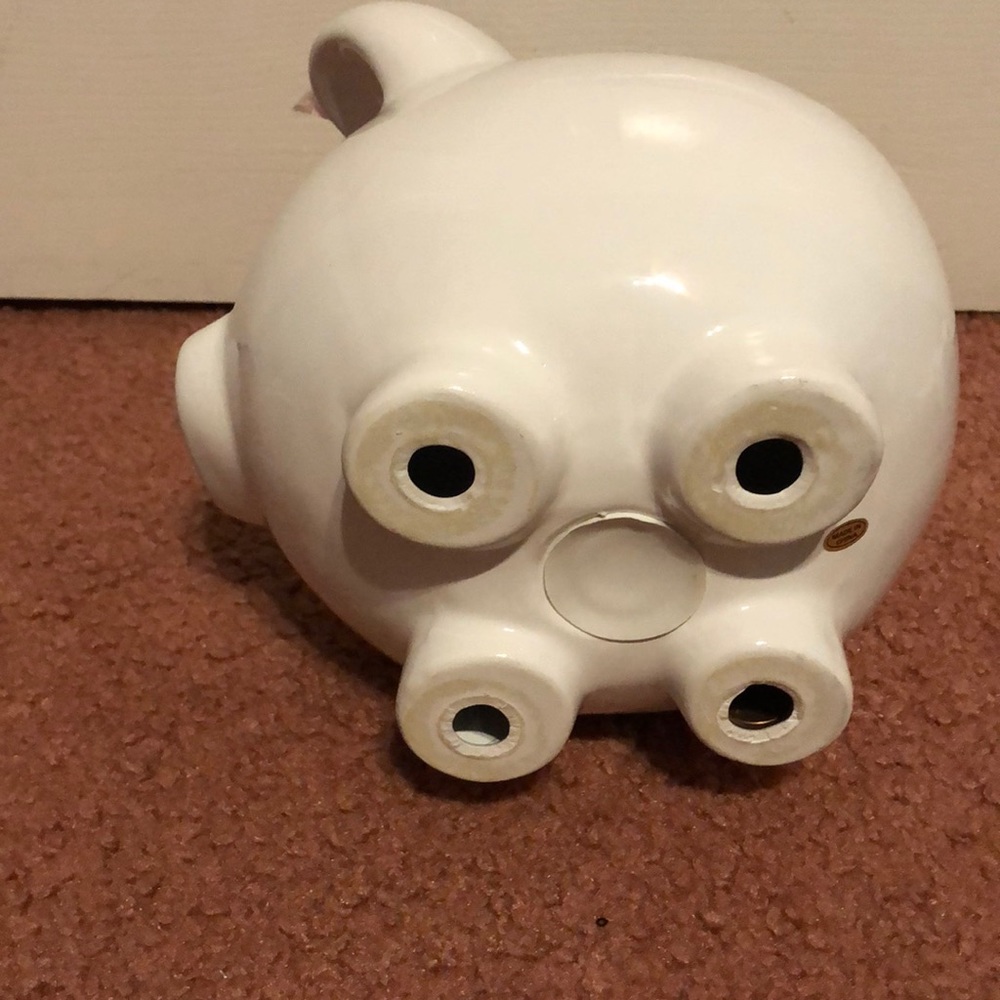 Adorable White Piggy Bank - Picture 3 of 3